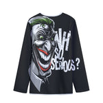 Laughing Joker Why So Serious Print Long Sleeve Short Coat