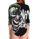 Laughing Joker Why So Serious Print Long Sleeve Swimsuit