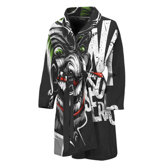 Laughing Joker Why So Serious Print Men's Bathrobe