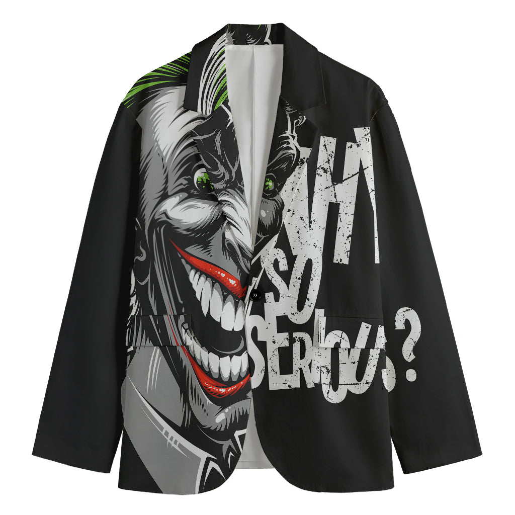 Laughing Joker Why So Serious Print Men's Blazer