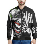 Laughing Joker Why So Serious Print Men's Bomber Jacket