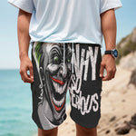 Laughing Joker Why So Serious Print Men's Cargo Shorts