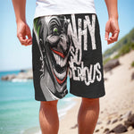 Laughing Joker Why So Serious Print Men's Cargo Shorts