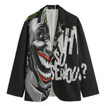 Laughing Joker Why So Serious Print Men's Cotton Blazer