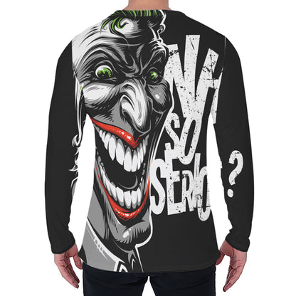 Laughing Joker Why So Serious Print Men's Long Sleeve T-Shirt