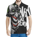 Laughing Joker Why So Serious Print Men's Polo Shirt