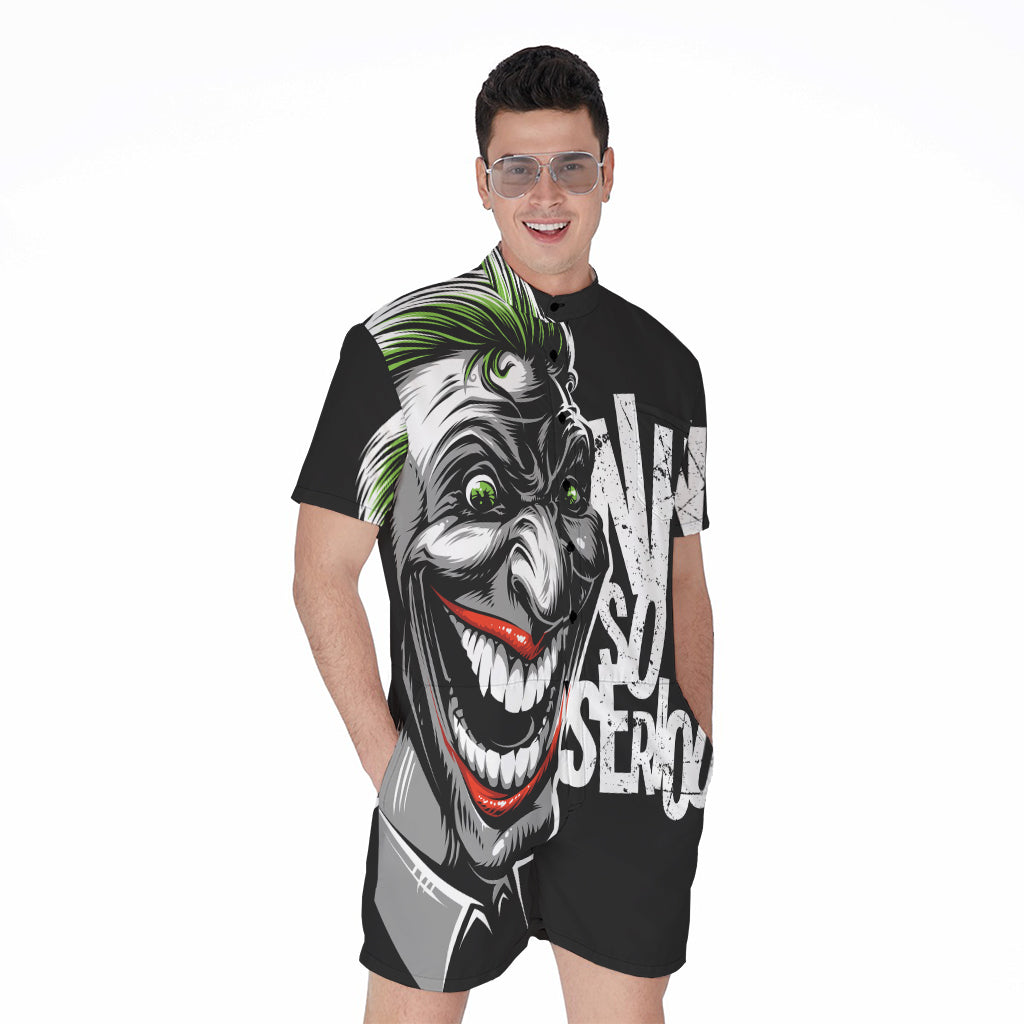 Laughing Joker Why So Serious Print Men's Rompers