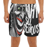 Laughing Joker Why So Serious Print Men's Split Running Shorts