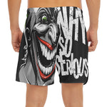 Laughing Joker Why So Serious Print Men's Split Running Shorts