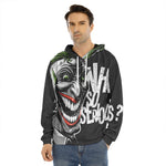 Laughing Joker Why So Serious Print Men's Velvet Pullover Hoodie