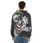 Laughing Joker Why So Serious Print Men's Velvet Pullover Hoodie