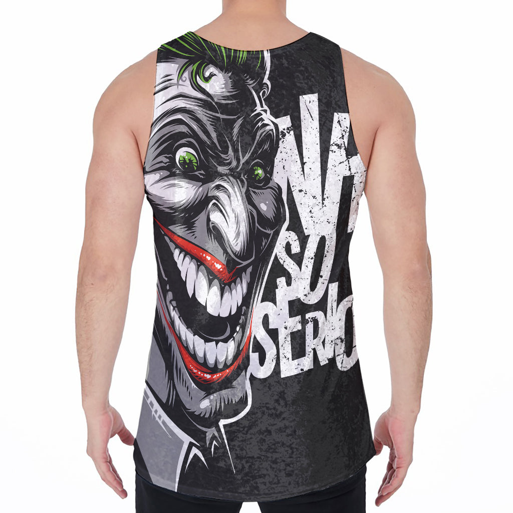 Laughing Joker Why So Serious Print Men's Velvet Tank Top