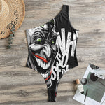 Laughing Joker Why So Serious Print One Shoulder Bodysuit