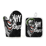 Laughing Joker Why So Serious Print Oven Mitt And Pot Holder Set