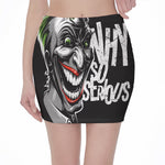 Laughing Joker Why So Serious Print Pencil Mini Skirt