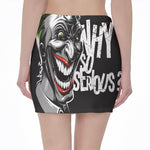 Laughing Joker Why So Serious Print Pencil Mini Skirt