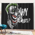 Laughing Joker Why So Serious Print Pencil Pleat Curtains