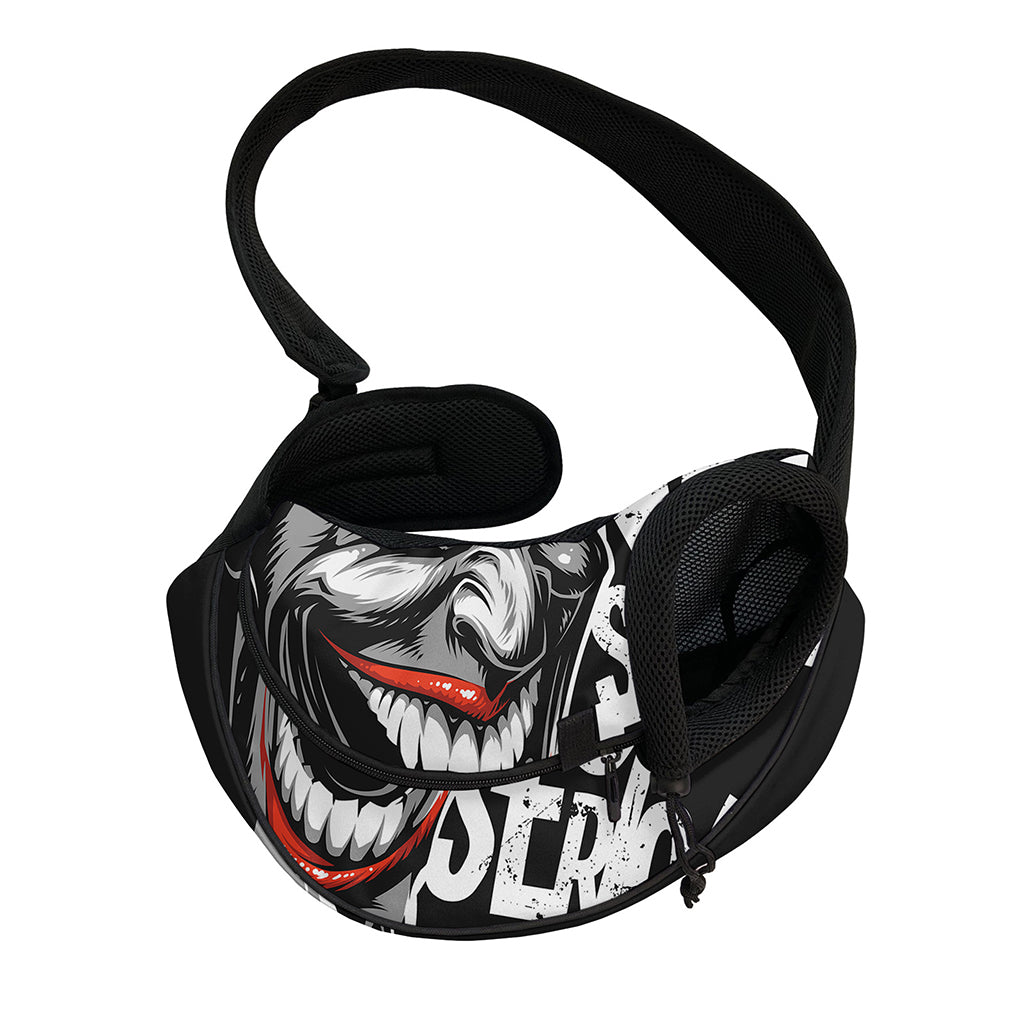 Laughing Joker Why So Serious Print Pet Sling Carrier