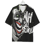 Laughing Joker Why So Serious Print Rayon Hawaiian Shirt