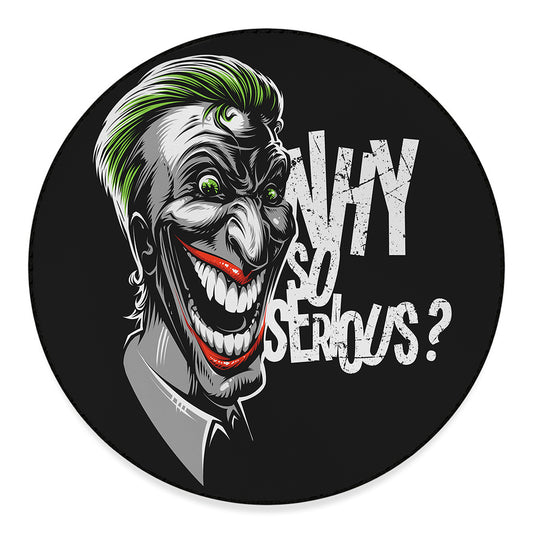 Laughing Joker Why So Serious Print Round Floor Mat