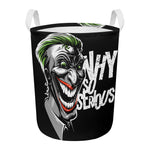 Laughing Joker Why So Serious Print Round Laundry Basket