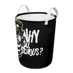 Laughing Joker Why So Serious Print Round Laundry Basket
