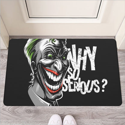 Laughing Joker Why So Serious Print Rubber Doormat