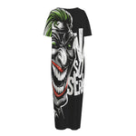 Laughing Joker Why So Serious Print Short Sleeve Long Nightdress