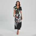 Laughing Joker Why So Serious Print Short Sleeve Maxi Dress