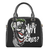 Laughing Joker Why So Serious Print Shoulder Handbag