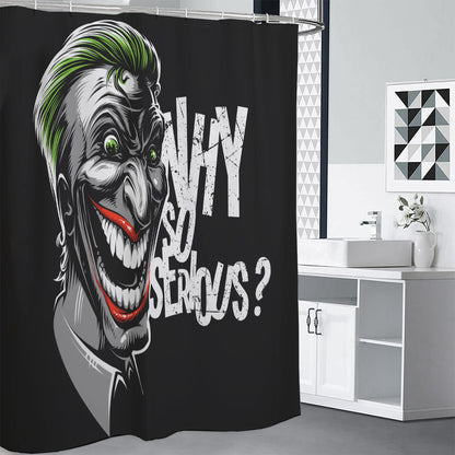 Laughing Joker Why So Serious Print Shower Curtain