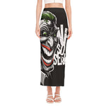 Laughing Joker Why So Serious Print Side Slit Maxi Skirt