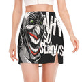 Laughing Joker Why So Serious Print Side Slit Mini Skirt