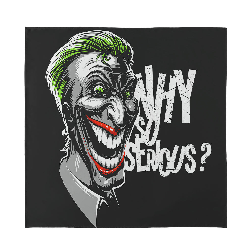 Laughing Joker Why So Serious Print Silk Bandana