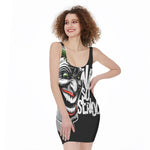 Laughing Joker Why So Serious Print Sleeveless Bodycon Dress