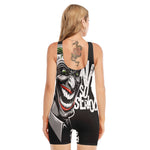 Laughing Joker Why So Serious Print Sleeveless One Piece Swimsuit