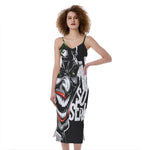 Laughing Joker Why So Serious Print Slim Fit Midi Cami Dress