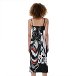 Laughing Joker Why So Serious Print Slim Fit Midi Cami Dress