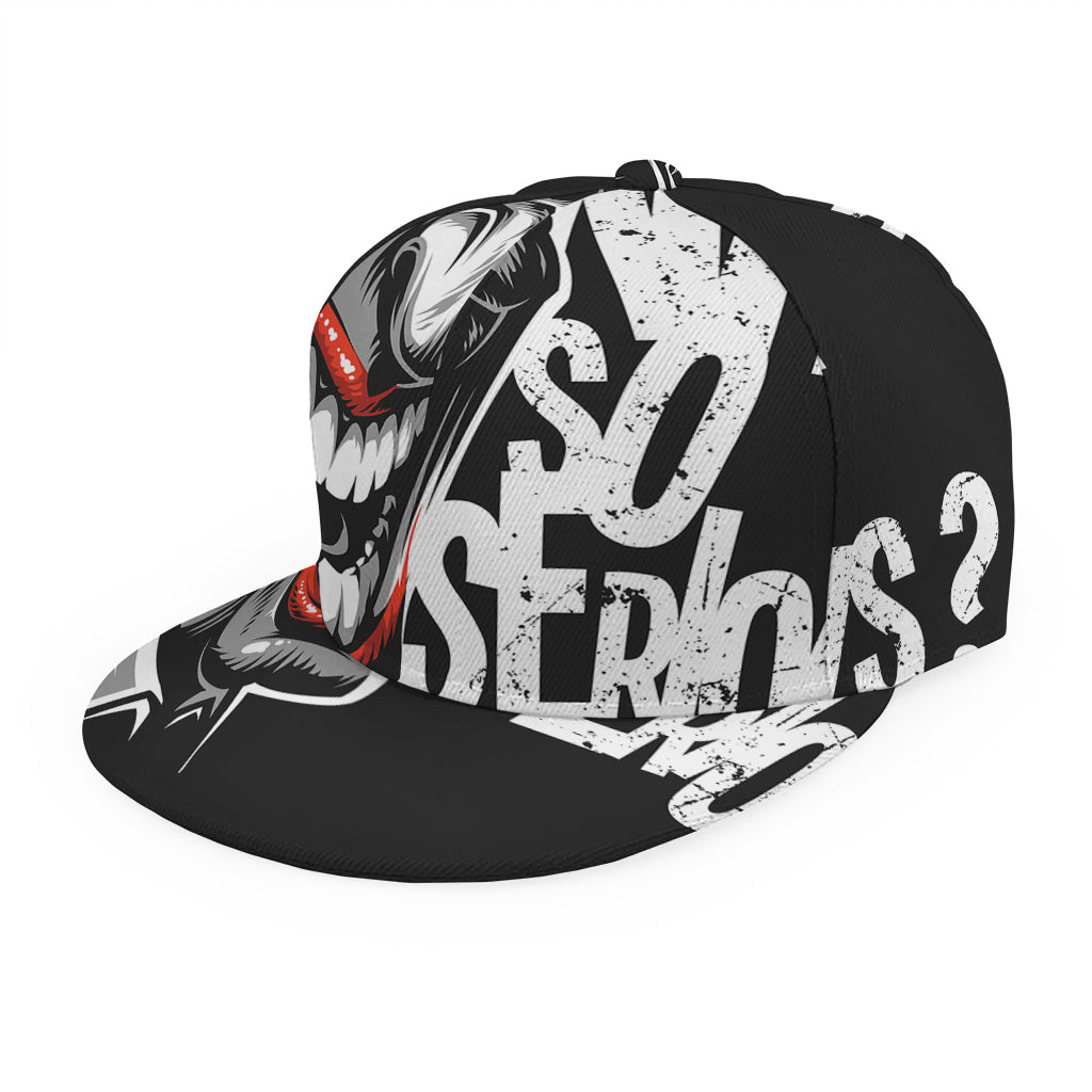 Laughing Joker Why So Serious Print Snapback Cap