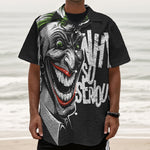 Laughing Joker Why So Serious Print Textured Short Sleeve Shirt