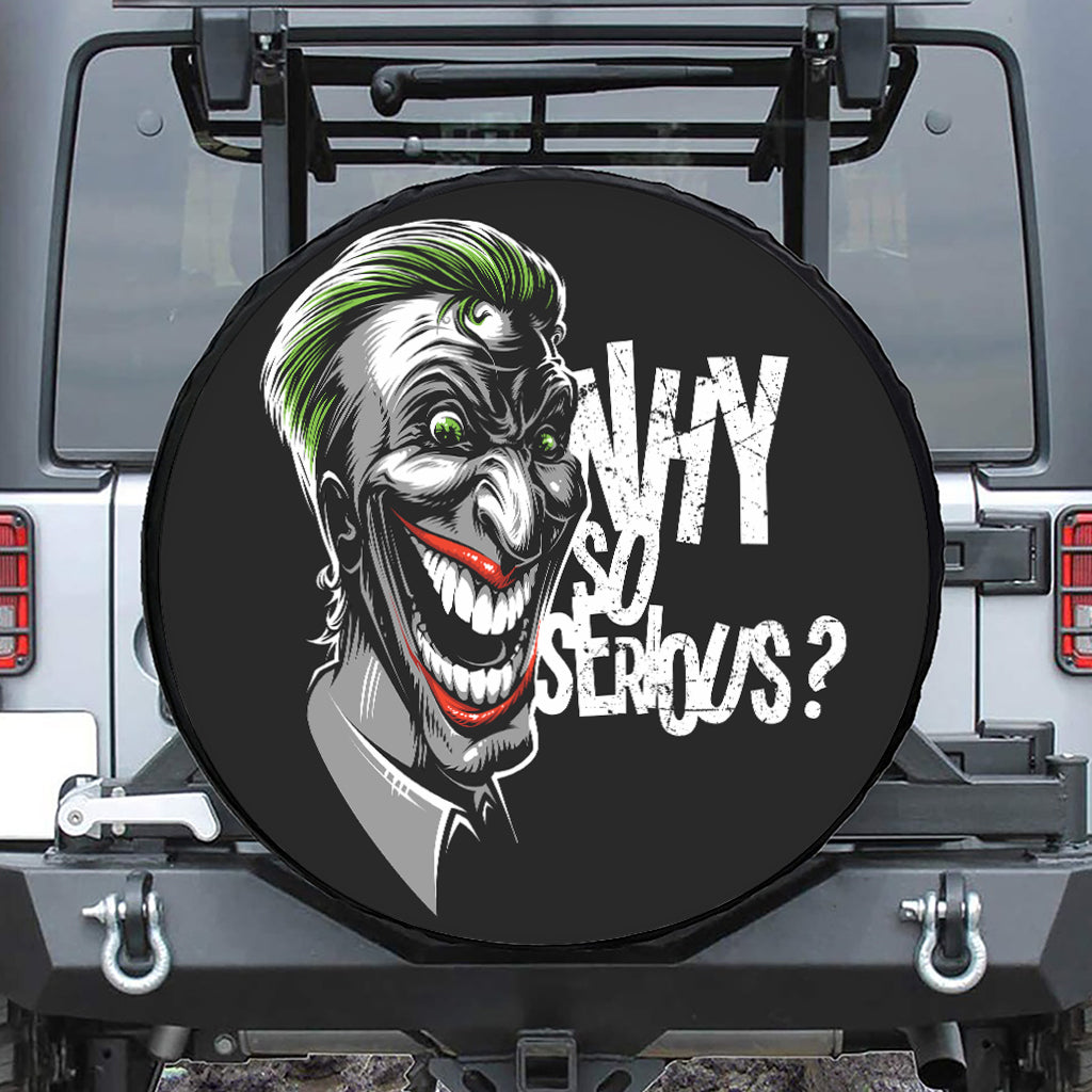 Laughing Joker Why So Serious Print Tire Cover
