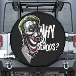 Laughing Joker Why So Serious Print Tire Cover With Camera Hole