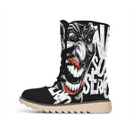 Laughing Joker Why So Serious Print Winter Boots