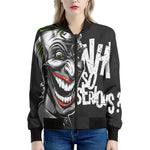 Laughing Joker Why So Serious Print Women's Bomber Jacket
