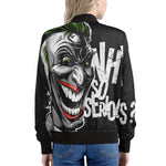 Laughing Joker Why So Serious Print Women's Bomber Jacket