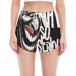 Laughing Joker Why So Serious Print Women's Split Running Shorts