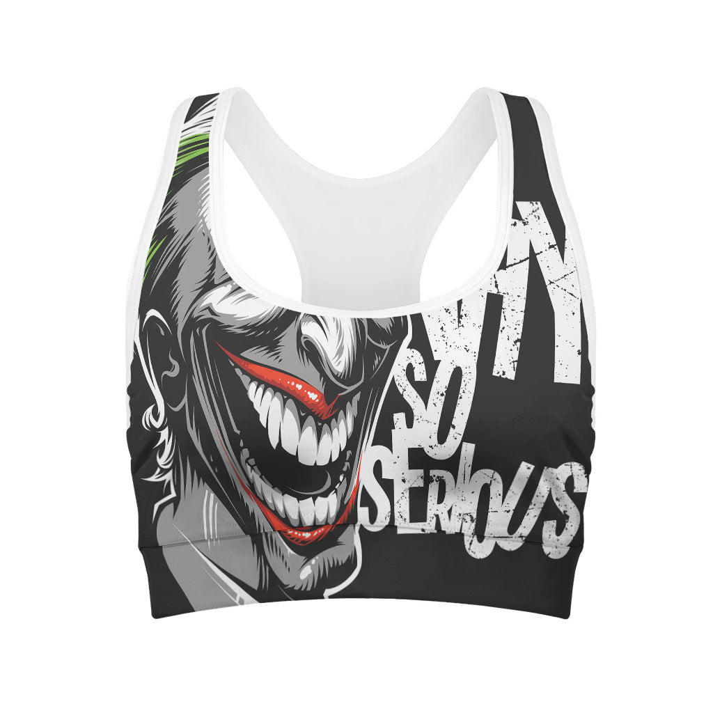 Laughing Joker Why So Serious Print Women's Sports Bra