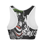 Laughing Joker Why So Serious Print Women's Sports Bra