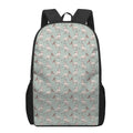 Laurel Green Bull Terrier Pattern Print 17 Inch Backpack