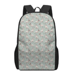 Laurel Green Bull Terrier Pattern Print 17 Inch Backpack